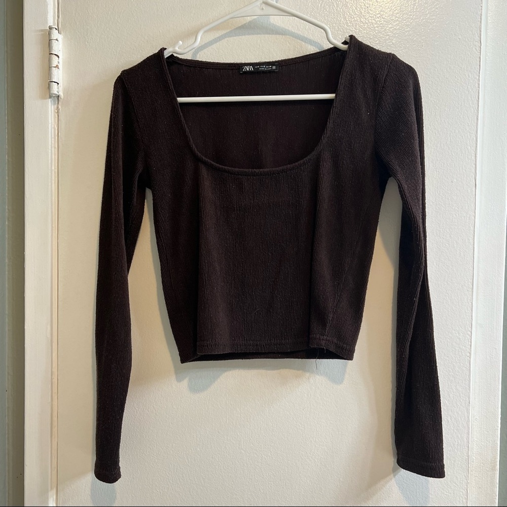 Zara - Square Neckline Crop Sweater